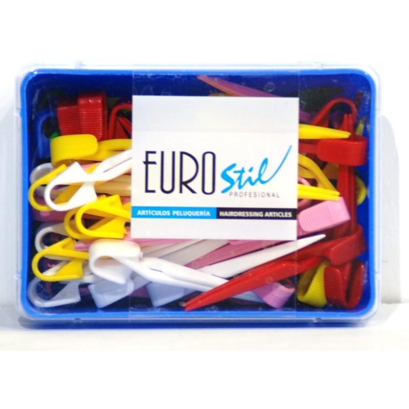 Caja 60 pinzas plastico medianas eurostil